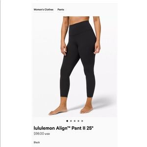 Lululemon align pant 25”
